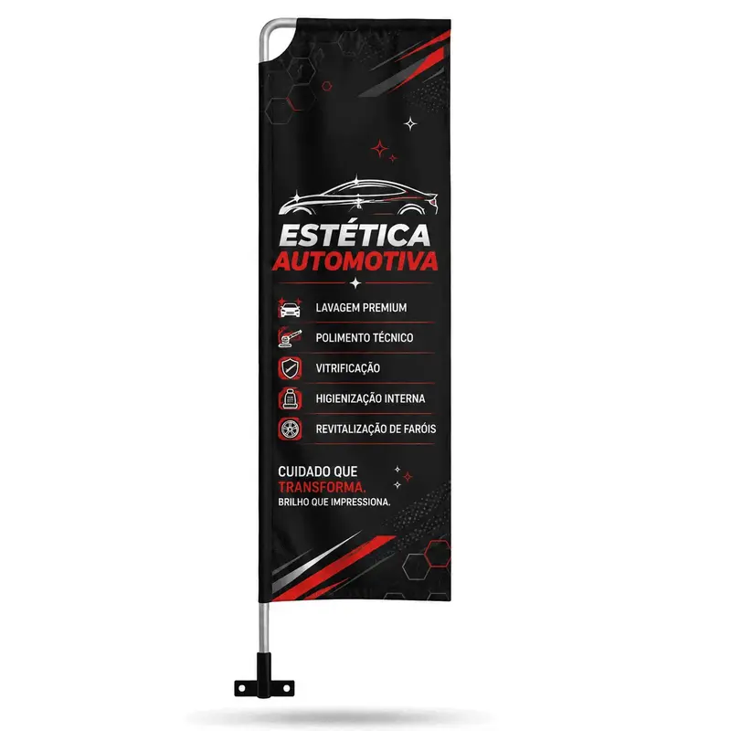 Wind Banner Retangular Completo para Parede